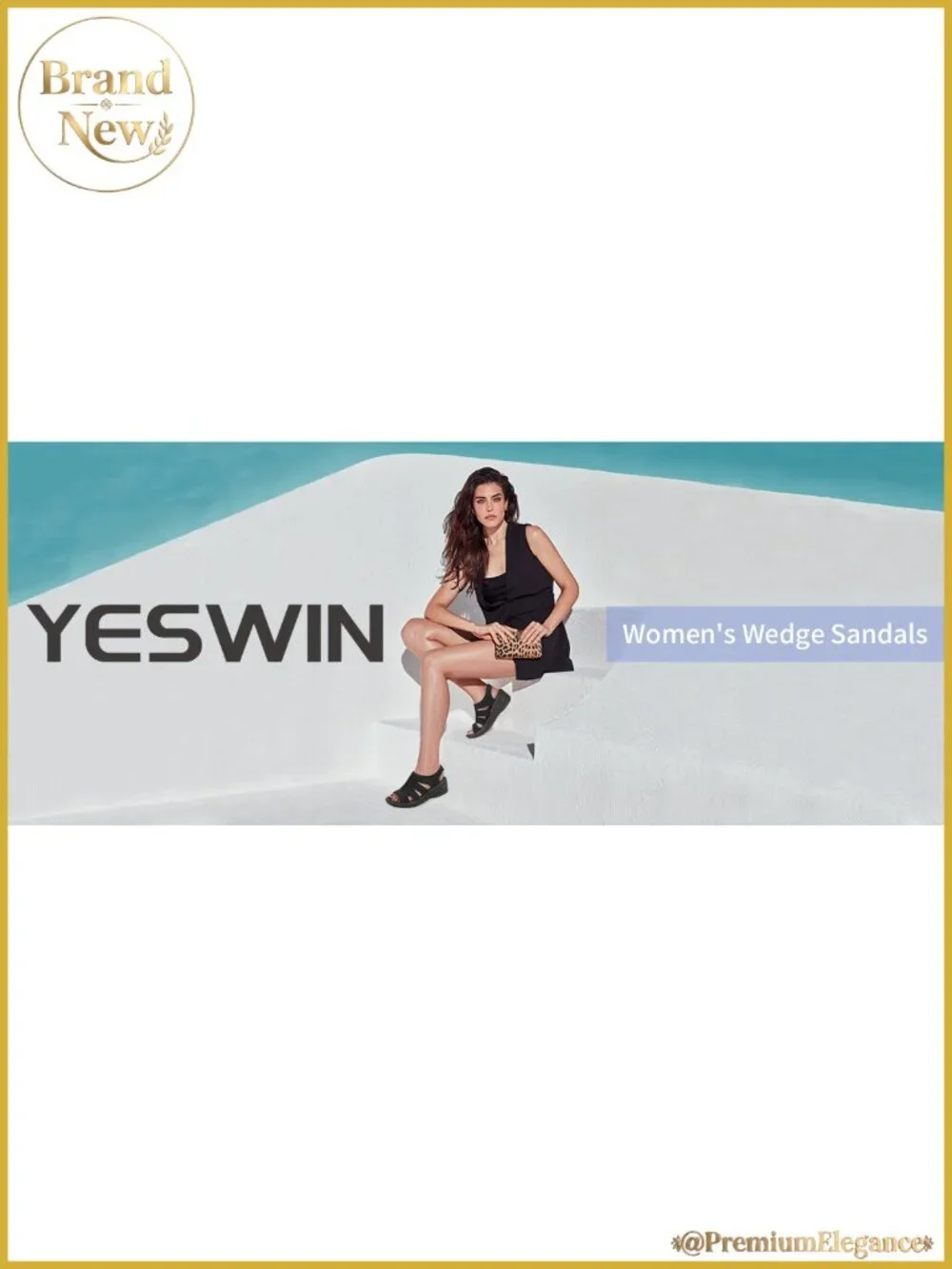 Womens Wedge Sandals Open Toe Elastic Ankle Strap Comfortable Summer Dressy